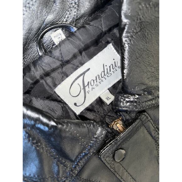 Vintage y2k Men's Black Patchwork Leather Jacket Size XL - Picture 6 of 7